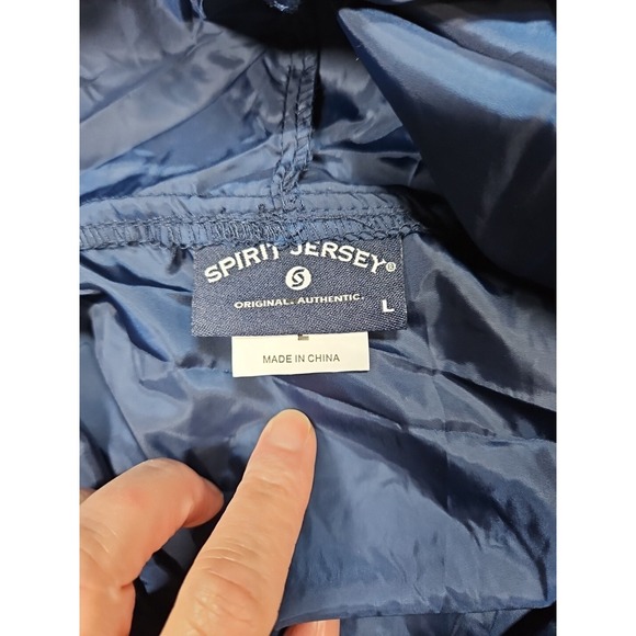 Spirit Jersey Blue Lightweight Pullover Windbreaker Hoodie Men's Large NWOT - Picture 3 of 10